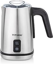 Vitinni Milk Frother - Automatic Velvetiser, Stainless Steel, Hot and Cold Drinks Heating Function, Hot Chocolate Machine, 500w, 350ml Capacity, Silent Operation, Non Stick Milk Steamer
