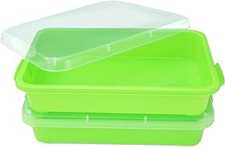Sensory Bin Play Tray with Lid Sand Tray 2 Pcs 15in Portable Large plastic Tray Fill with Sand, Water, Beads and More