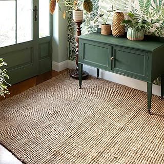 Durable Hardwearing Natural Boucle Jute Rug Dirt Trapper Versatile Woven Lounge Utility Kitchen Area Rugs 120cm x 170cm
