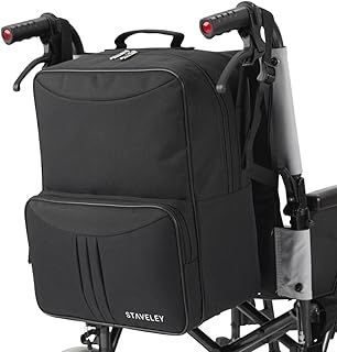 Wheelchair Bag |Wheelchair Backpack Wheelchair Bags for Back of Chair | Electric Wheelchair Storage Bag Accessories (Black)