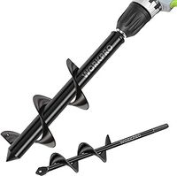 WORKPRO Auger Drill Bit Set with Hex Drive 2-Piece, Garden Post Hole Digger for Planting Bulbs Seedlings, 4x22cm 8x30cm