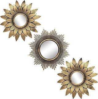 Kelly Miller Small Round Decor Wall Mirrors Set of 3 Home Accessories for Bedroom, Living Room & Dinning Room (10x10x0.9 IN)