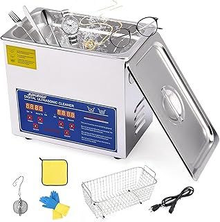 3L Ultrasonic Cleaner with Heater and Timer, 120W Stainless Steel Ultrasonic Cleaning Machine, Professional Ultrasonic Parts Cleaner Ultrasound Cleaning Machine for Lab Tools Auto Parts