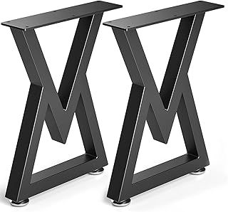 16'' Metal Coffee Table Legs, Heavy Duty Diamond Shape Bench Legs, Perfect for Breakfast Bar Stand Bench Dining Table, Industry DIY Furniture Legs (W40cm X H30cm, Set of 2)