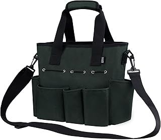 igadgitz home U7242 Garden Tool Storage Bag, Garden Tool Holder, Gardening Tote Bag, Garden Tool Carrier with Shoulder Strap - Green