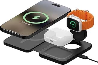 Mous - 3 in 1 Wireless Charger - Travel Charger for Multiple Devices - MagSafe Compatible for iPhone, Apple Watch and AirPods