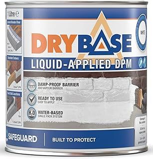 Liquid Damp Proof Membrane (1 Litre, White) - Damp Proofing Paint for Internal Walls and Floors. Waterproof Paint