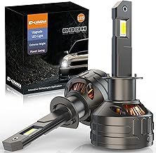 D-Lumina H1 Led Headlight Bulb 120W 30000LM,High Lumens LED Kit,6500K Cool White, IP68 Waterproof and Advanced Cooling System, Halogen Upgrade Replacement, Pack of 2…