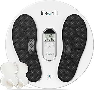 Lifechill EMS Circulation Machine for Feet and Legs, Foot Massagers for Pain Relief, Rechargeable TENS & EMS Foot Massager, 10 Modes 20 Intensities, 8 Body Pads, Plantar Fasciitis Relief
