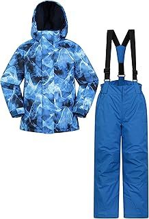 Mountain Warehouse Kids Ski Jacket & Trousers Set - Snowproof Ski Outfit, Front Pockets, Fleece Lined Skiwear, Integrated Snowskirt - Best for Winter Snowboarding
