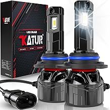 HIR2 LED Headlight Bulb 120W 30000LM, 700% Brightness 9012 LED Bulb 6000K Xenon White Plug and Play 1:1 Mini Size High Efficiency Cooling System Canbus 9012 HIR2 Headlight Bulbs, Pack of 2