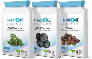 Wormwood, Black Walnut, Cloves Digestive Dewormer Detox Cleanse for Humans Set 3x90 Capsules. Vegan. Purest - no additives Detox Supplement