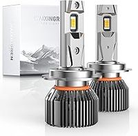H7 Headlight Bulb 120W 32000LM Super Bright 6500K White with Fan, LED Headlight Bulb with Upgraded Intelligent Driver, IP65 Waterproof, Plug and Play, Pack of 2 (H7)