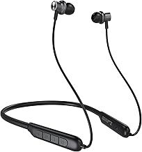 TONEMAC N8 Wireless Neckband Earphones, Bluetooth 5.3, Gym Workout Earbuds with Mic, Clear Calls, 40H Playtime, IPX6 Waterproof (Black)