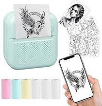 Mini Printer for iphone, mini Thermal Printer Portable Photo Printer, Inkless Wireless Pocket Printer with 7 Rolls of Labels, Blue