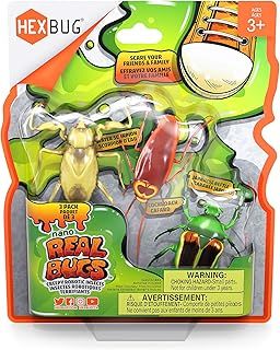 HEXBUG Real Bugs Nanos 3 Pack, Fake Insect Toy Figures, Vibration Powered Critters, Gift for Boys and Girls, 3 Years Old and Up Multicoloured, 477-7801