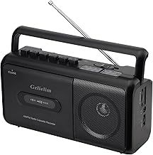 Gelielim Portable Cassette Player Boombox AM/FM Radio Stereo, CasetteTape Player Recorder with Earphone Jack Battery Operated or AC Powered UK Plug (Brown1)