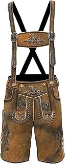 Men's Lederhosen Real Suede Leather with Matching Suspenders Shorts.