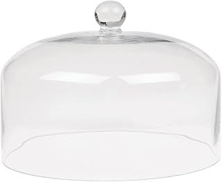 Olympia Glass Cake Stand Dome Lid, 285(Dia) x 200(H) mm, High Clarity Clear Glass, Protects Homemade Cakes Afternoon Tea Scones, Fits Base CS013 (sold separately), CS014