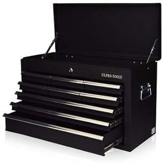US PRO TOOL BOX 6 DRAWER MOBILE TOOL CHEST PORTABLE TOOL CABINET GLOSS BLACK BALL BEARING SLIDE DRAWERS