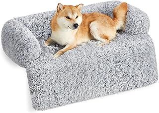 Feandrea FluffyHug Dog Sofa Bed, Cover, Calming Bed, XL for Medium and Large Dogs, 110 x 95 x 18 cm, Grey Ombré PGW223G01