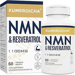 NAD+ Trans-Resveratrol Supplement 1100mg with Black Pepper Extract - Cellular Energy Booster - (60 Count (Pack of 1))
