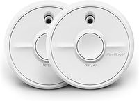 FireAngel SB1-R Smoke Alarm - Toast Proof, Optical Smoke Alarms for Home with Replaceable Battery and Test/Silence Button - Early Smoke Detector Fire Alarm - 90 x 35 mm - White - 2-Pack