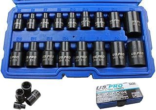 Impact E Torx Star Sockets Female E5 to E24 3/8? and 1/2'' Drive 17pc Set US Pro