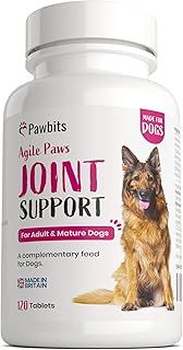 120 Adult Senior Dog Hip & Joint Supplements for Older Mature Dogs. High Strength Green Lipped Mussel Supplement for Elderly Dogs with Stiff Joints - Glucosamine, Vitamin C & E