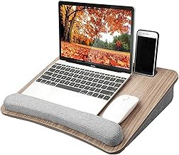 HUANUO Laptop Trays - Portable Lap Desk with Pillow Cushion, Fits up to 15.6 inch Laptop, with Anti-Slip Strip & Storage Function for Home Office Students Use as Computer Laptop Stand, Book Tablet