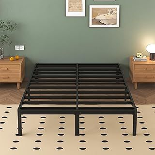 Lutown Teen King Size Bed Frame 5ft, Heavy Duty Metal, Rounded Corner Legs, 36 cm High, Noise Free, Easy Assembly