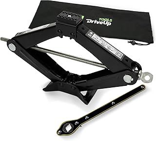Scissor Jack 2 Tonne with Rubber Pad | Car jack kit | Car jack with lifting range 4-15 inches and waterproof bag for easy storage and transportation