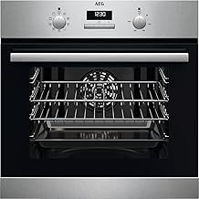 AEG 6000 Series SurroundCook Built In Oven, BSX23101XM, 65L, Aqua Clean, LED Display, Multilevel Cooking, Stainless Steel, Anti-fingerprint, Grill,Defrost, Moist Fan Baking, A
