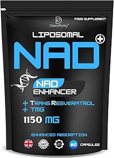 NAD Supplement 1150 mg, with Trans Resveratrol, Liposomal and TMG,NAD and resveratrol Supplements May Support Cellular Health and Anti-Aging. Boost Vitality and Combat Aging.