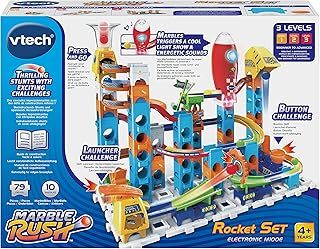 Vtech Marble Rush - Rocket Set M100 E - Interactive Marble Run with Exciting Track Elements, Various Assembly Options and Light and Sound Effects - For Children Aged 4-12 Years