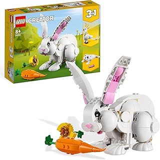 LEGO 31133 Creator 3in1 White Rabbit Animal Toy Building Set, Bunny to Seal and Parrot Figures, Bricks Construction Toys for Kids Aged 8 Plus Years Old