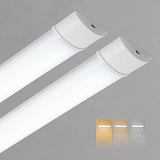 Sundertech LED Batten Light 4FT, 1.2m 34w 3750lm [Set of 2] Neutral White 4000K, 3CCT in 1 Wall Ceiling Mount for Garage Workshop Shed (4FT 120cm* 2pcs)