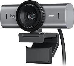Logitech MX Brio Ultra HD 4K Collaboration and Streaming Webcam, 1080p at 60 FPS, Dual Noise Reducing Mics, Show Mode, USB-C, Webcam Cover, Works with Microsoft Teams, Zoom, Google Meet, Graphite