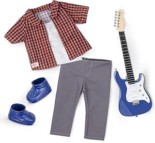 Our Generation Deluxe Boy Plaid Shirt w/Guitar Outfit