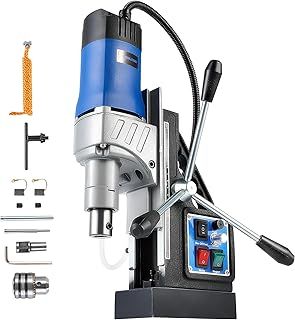 ZELCAN Mag Drill Press, 1550W Portable Magnetic Drill Press with 50 mm Boring Diameter, 0-580 RPM Stepless Speed & Reversible Direction, 13000N Mag Force Electric Drilling Machine for Metal Surface