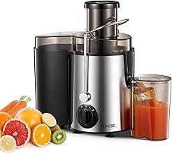 Juicer Machines, FOHERE Centrifugal Juicer Extractor Max Power 800W,Large 3” Feed Chute for Whole Fruit and Vegetables,3 Speed Control, 400w Motor,Cleaning Brush and Recipe Included (Silver)