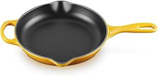 Le Creuset Signature Enamelled Cast Iron Skillet Frying Pan With Helper Handle and Two Pouring Lips, 23 cm, Nectar, 20182236720422