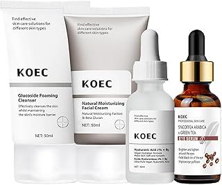Skincare Set Womens,Hydrating Skin Care Set,Beauty Gifts Set with Hyaluronic Acid 2% + B5, Squalane Cleanser,Eye Serum and Natural Moisturizing Factors and HA,Pamper Gifts For Women(4PCS)