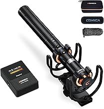 COMICA VM30 Shotgun Microphone with Wireless Modes, Super Cardioid Condenser Camera Microphone with Low Cut Filter/USB C Digital Output, Wireless Microphone System for Sony/Canon/Nikon/Smartphone