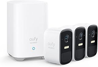 eufy Security eufyCam 2C Security Camera Outdoor, Home Security Camera Systems, 180-Day Battery Life, HD 1080p, IP67 Weatherproof, Night Vision, 3-Cam Kit, No Monthly Fee