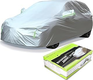 BEXITA Car Covers Waterproof Outdoor Full Car Cover for All Weather Windproof Snowproof UV Protection Car Cover Fit for Hatchback; Size M: MAX 157in/400cm
