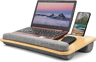 SEFFO Lap Desk Laptop Tray: Computer Bed Tray with Soft Pillow - Padded Lap Work Tray and Gaming Desk on Bed - Writing Tray for Home Office - Fits up to 15.6 inch Laptop, 42x32