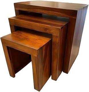 Oak and Pine Online Cube Petit Dark Sheesham Nest Tables Solid Rosewood