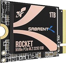 SABRENT 2230 M.2 NVMe Gen 4 1TB SSD 4750MB/s Read PCIe 4.0 X4 Internal Solid State Drive Compatible with Steam Deck, surface pro, PCs, NUCs, and Laptops [SB-2130-1TB]