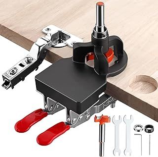 35mm Concealed Hinge Drilling Jig Hole Set, Aluminum Alloy Material, Double Clip Fixed More Stable, Precision Manufacturing for Wood Furniture Door Cabinets